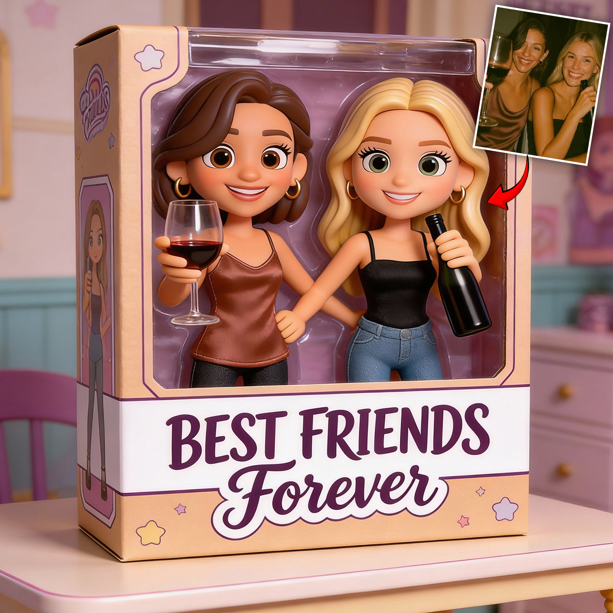 Friends Forever - Personalized Bestie Custom Shaped Acrylic Plaque