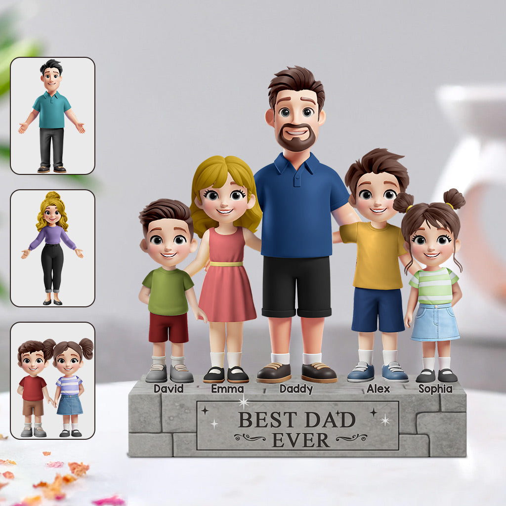 Best Dad Ever - Personalized Father Custom Shaped Acrylic Plaque