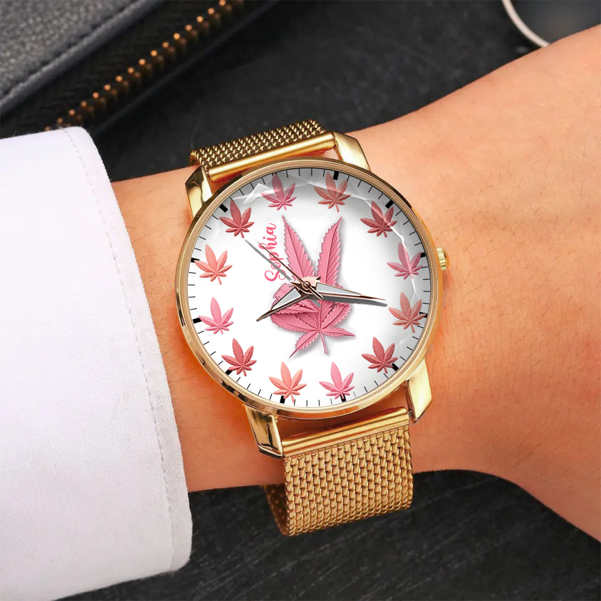 Pink Cannabis - Personalized Weed Women Hand Watch