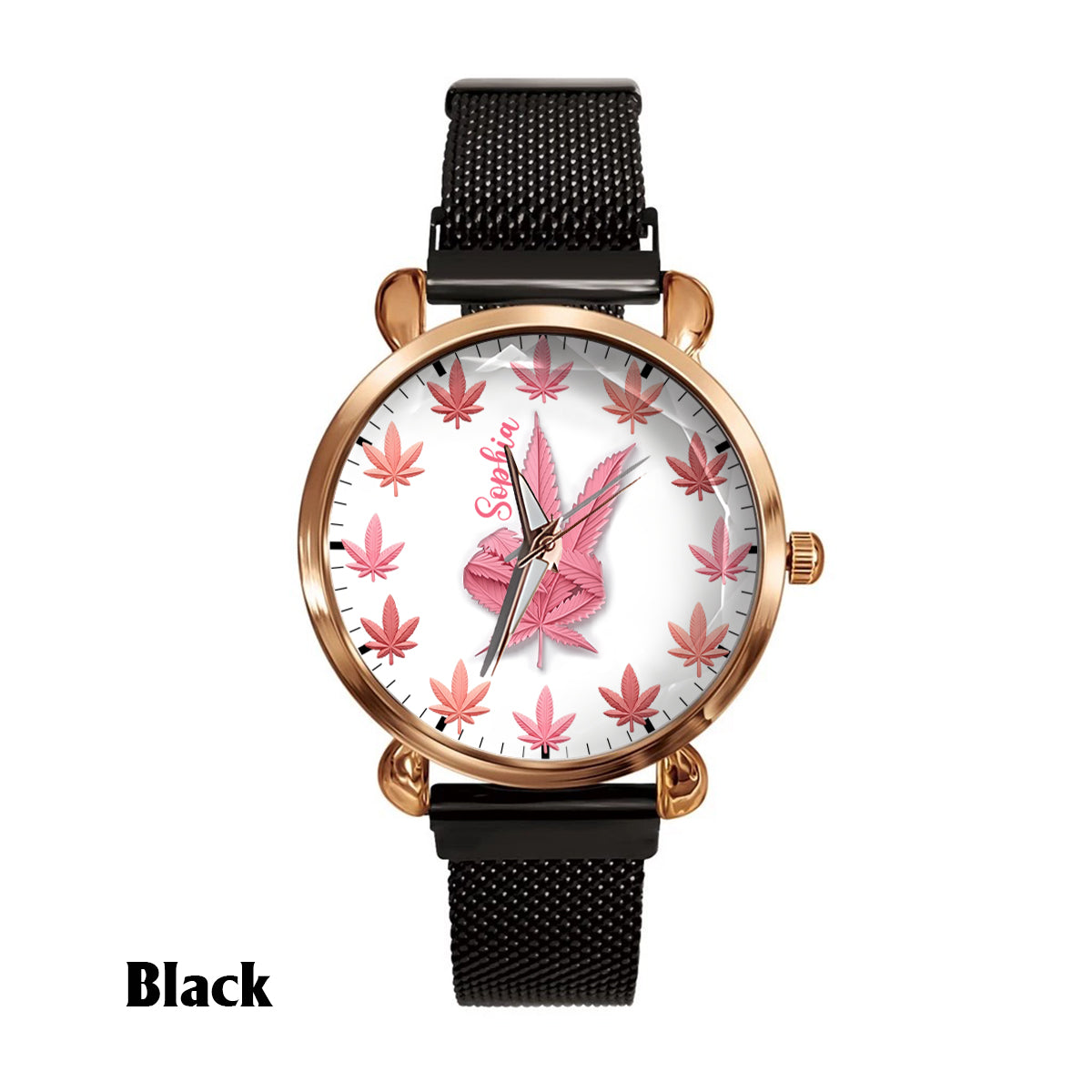 Pink Cannabis - Personalized Weed Women Hand Watch
