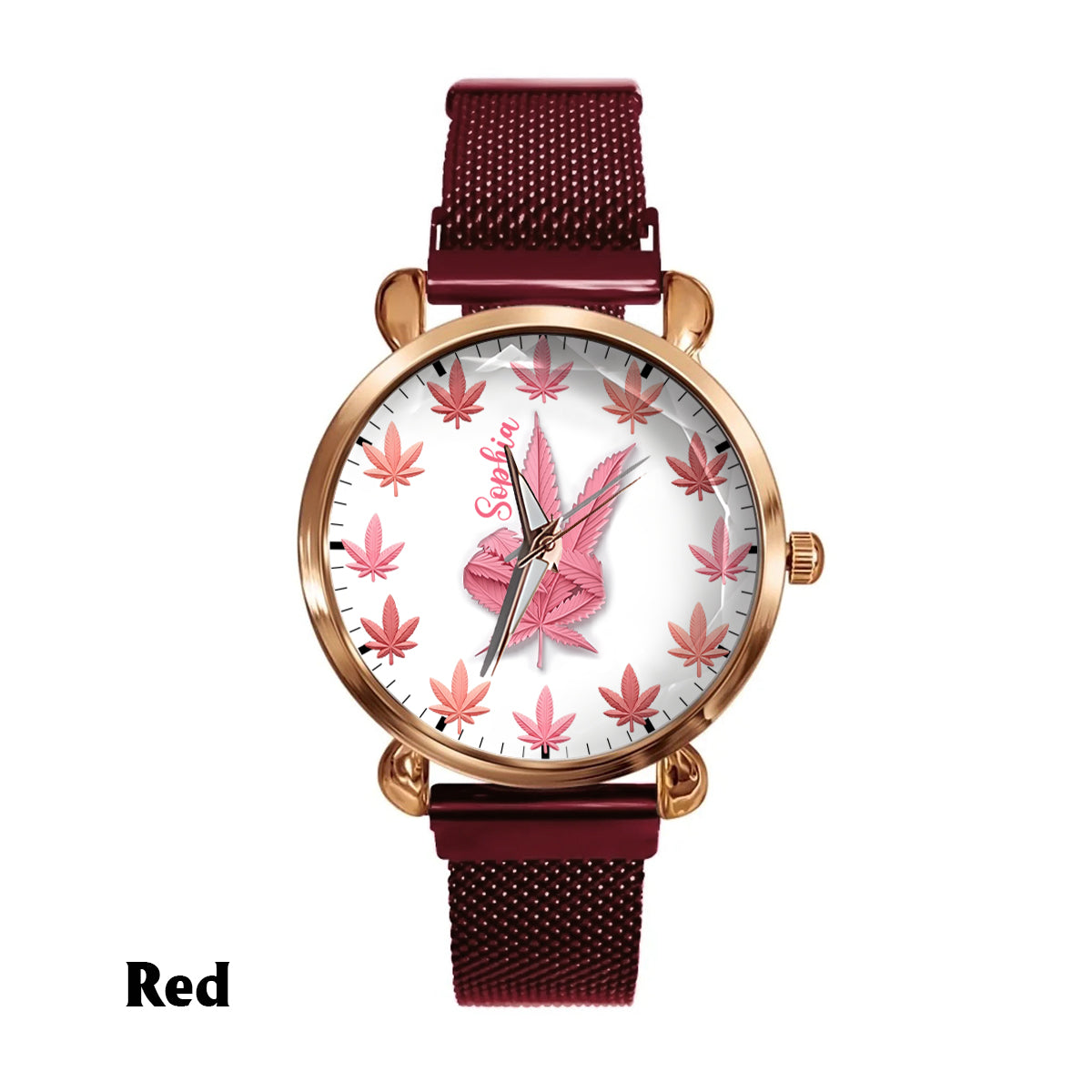 Pink Cannabis - Personalized Weed Women Hand Watch