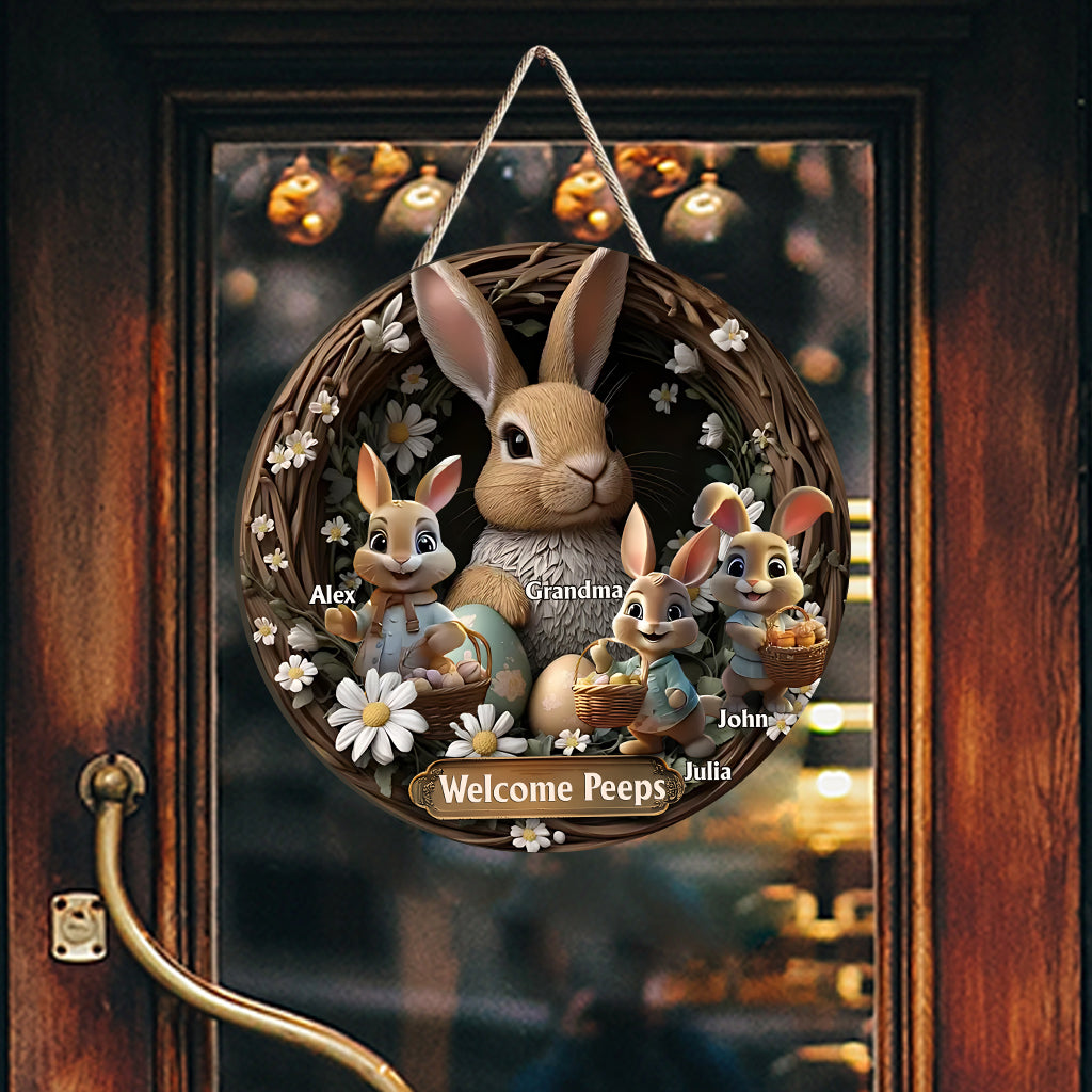 Grandma's Peeps - Personalized Grandma Custom Shaped Wood Sign