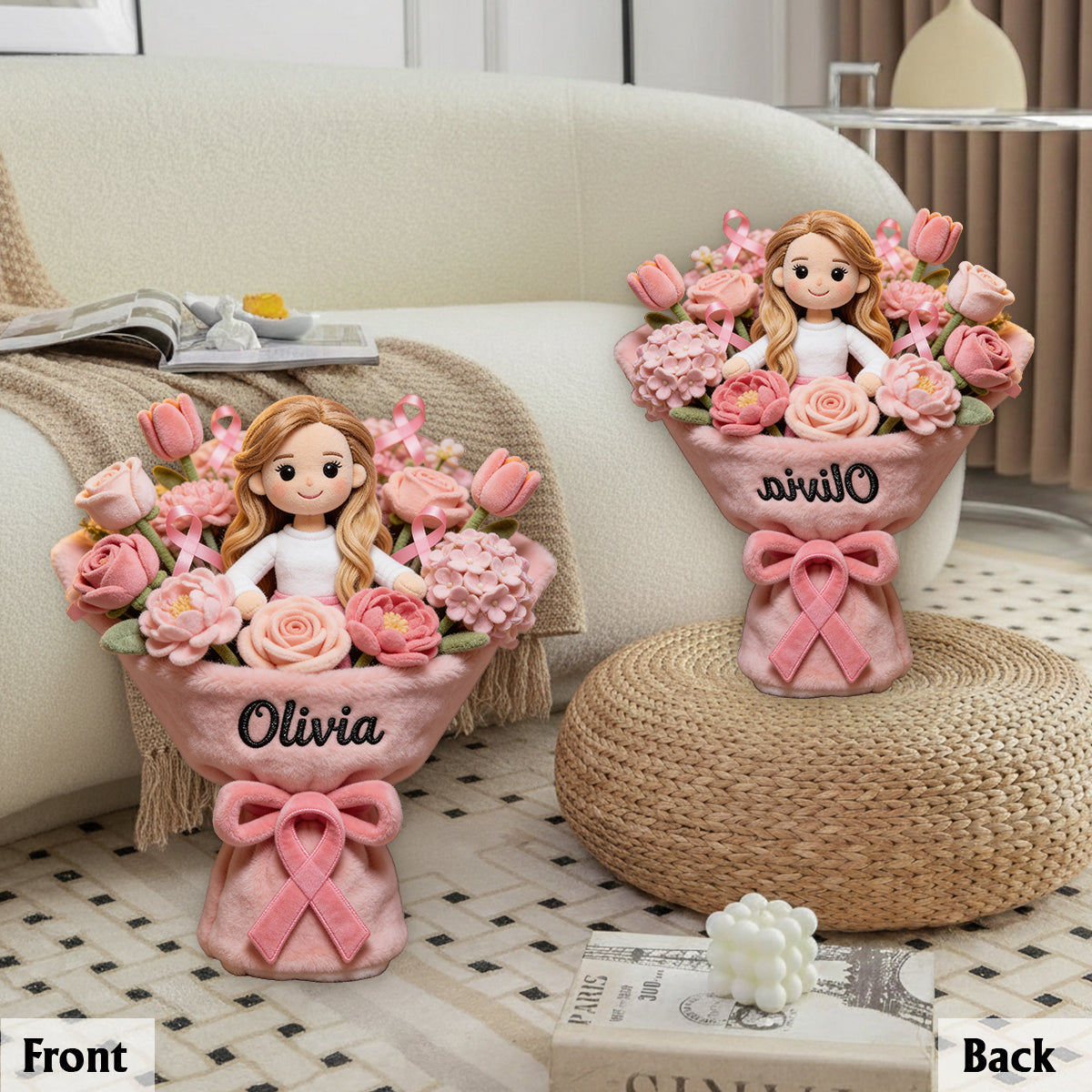 Breast Cancer Awareness - Personalized Breast Cancer Awareness Premium Faux Fur Pillow