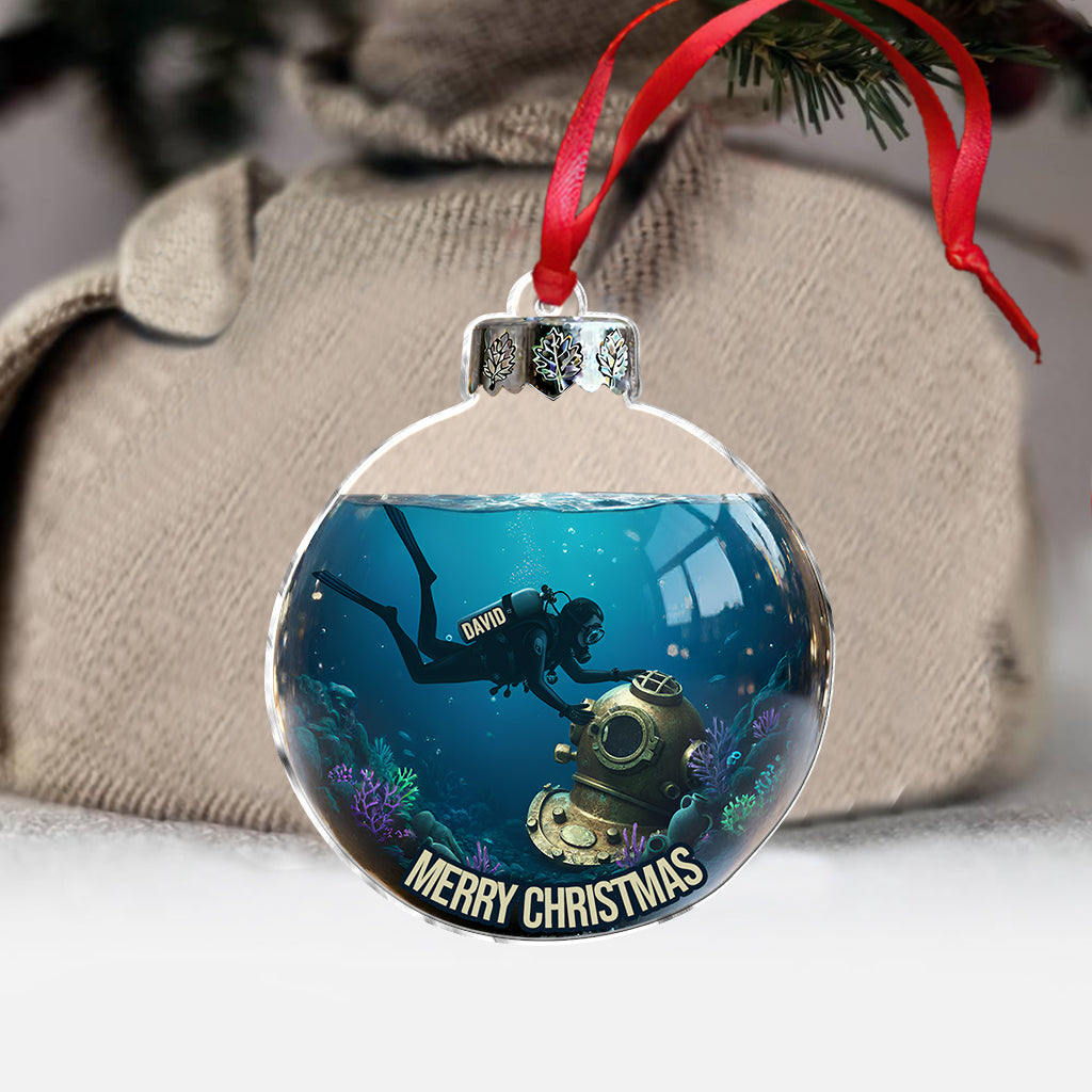 Diving Home For Christmas - Personalized Scuba Diving Ornament