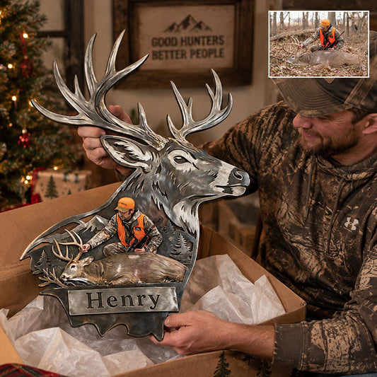 Love Hunting - Personalized Hunting 3D Printed Cut Metal Sign