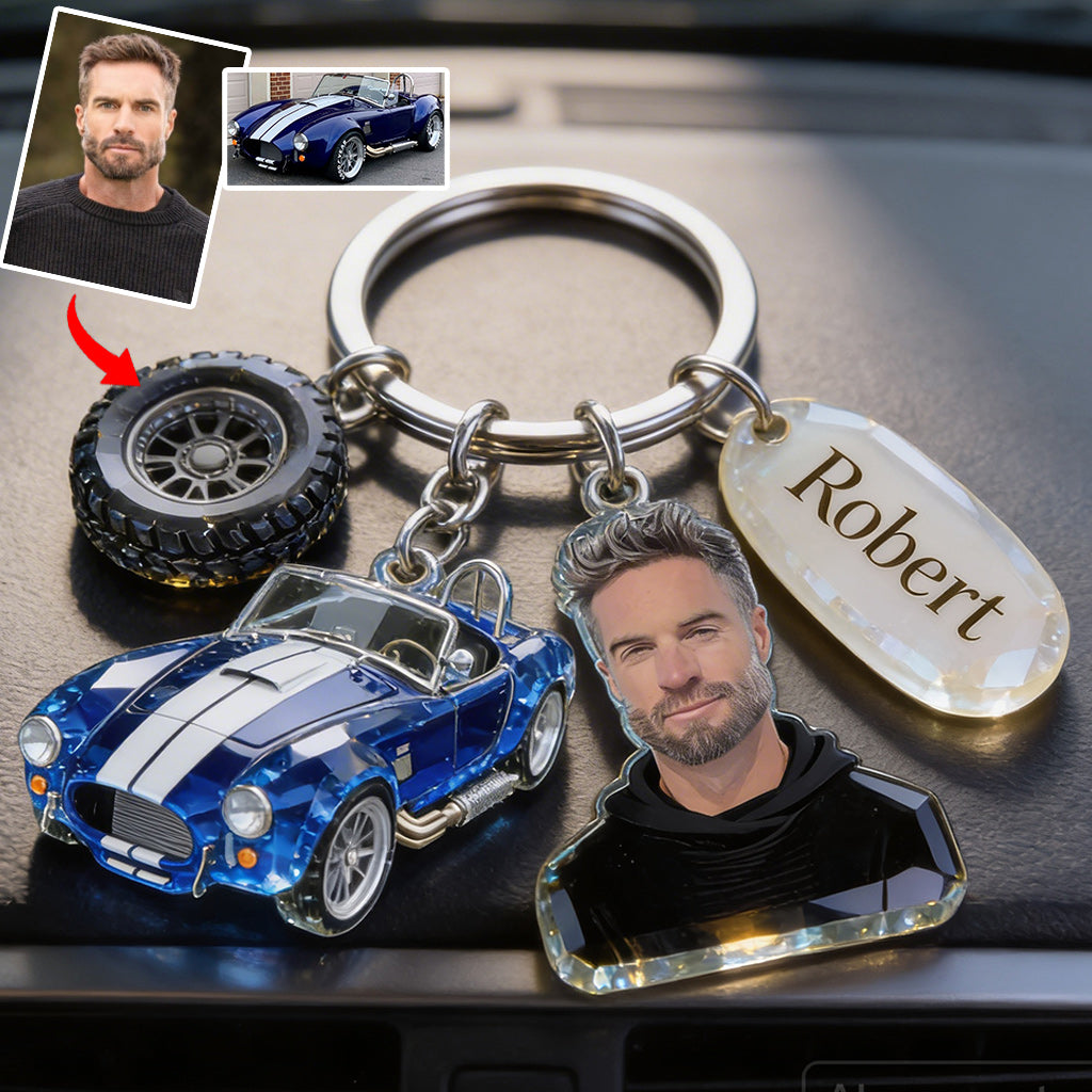 Custom Any Photo - Personalized Car Lover Keychain With Charms
