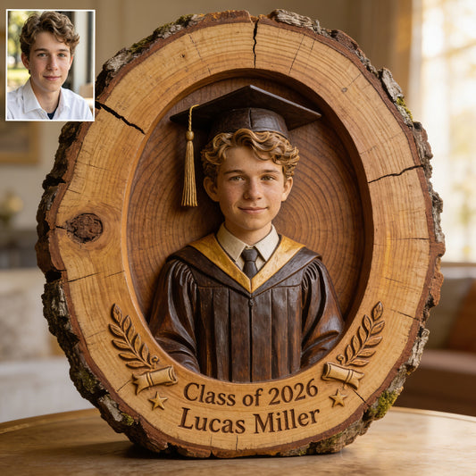 Happy Graduation Gift - Personalized Graduation Custom Shaped Wood Plaque