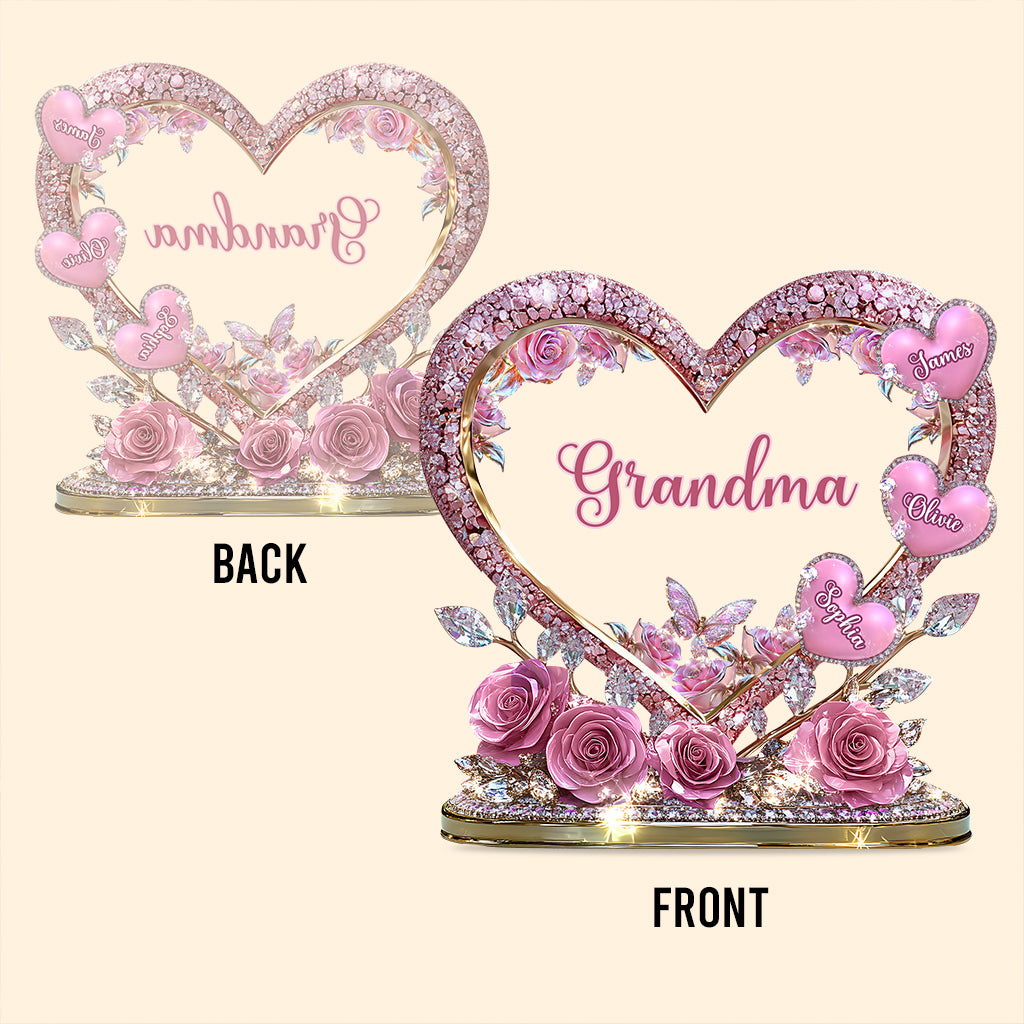 Grandma's Mom's Sweethearts - Personalized Grandma Custom Shaped Acrylic Plaque