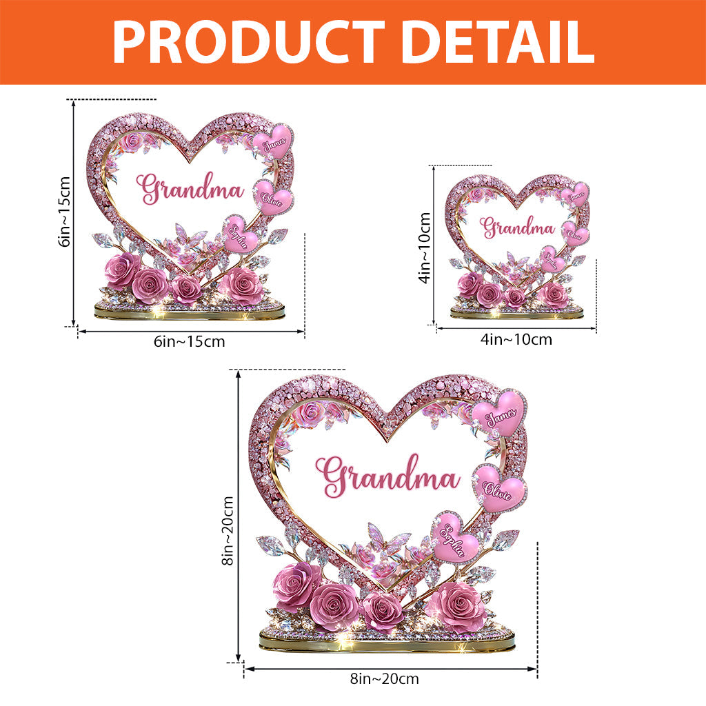 Grandma's Mom's Sweethearts - Personalized Grandma Custom Shaped Acrylic Plaque