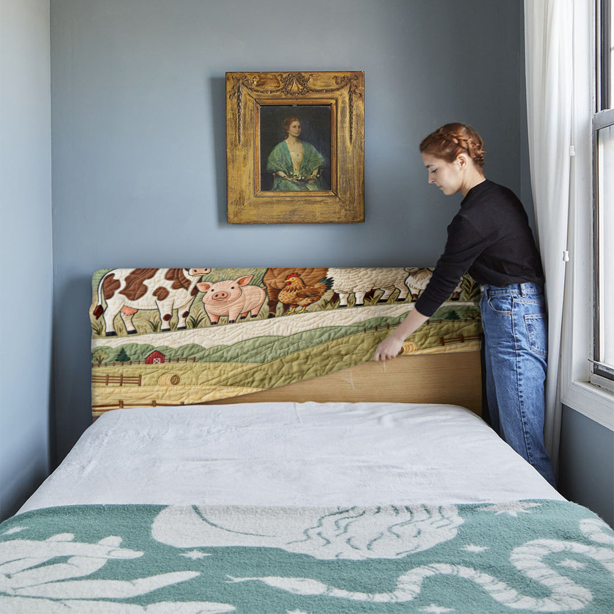Farmhouse - Personalized Farmer Headboard Slipcover