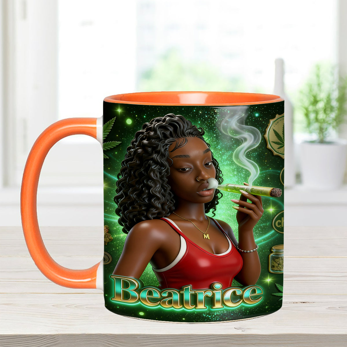 Love Weed - Personalized Weed Set Accent Mug with Acrylic Stirrers