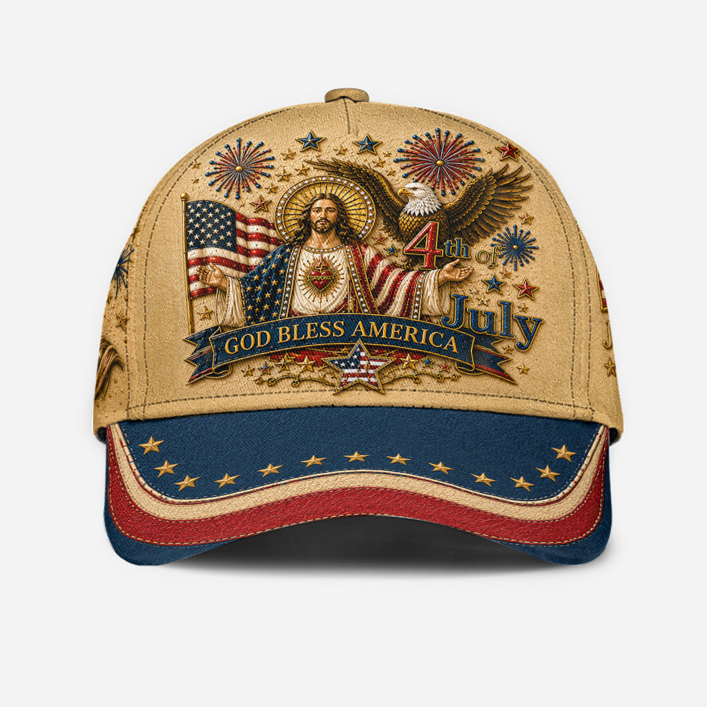 One Nation Under God, 4th Of July - Personalized Christian Classic Cap With Pin