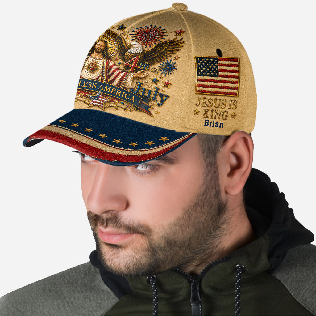 One Nation Under God, 4th Of July - Personalized Christian Classic Cap With Pin