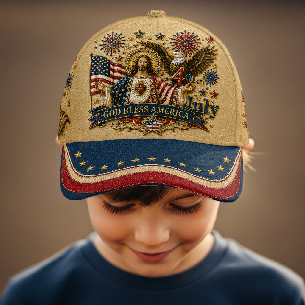 One Nation Under God, 4th Of July - Personalized Christian Classic Cap With Pin