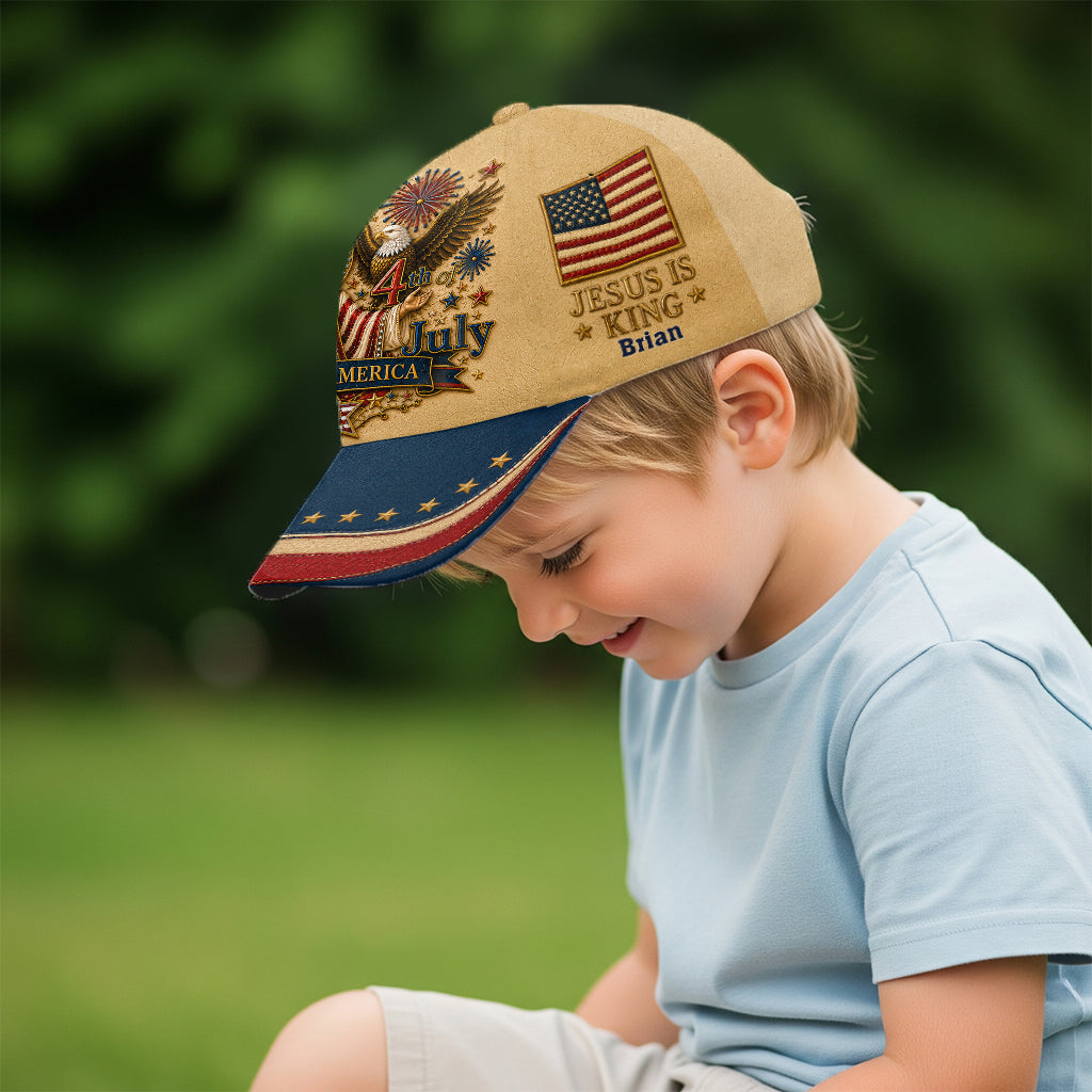 One Nation Under God, 4th Of July - Personalized Christian Classic Cap With Pin