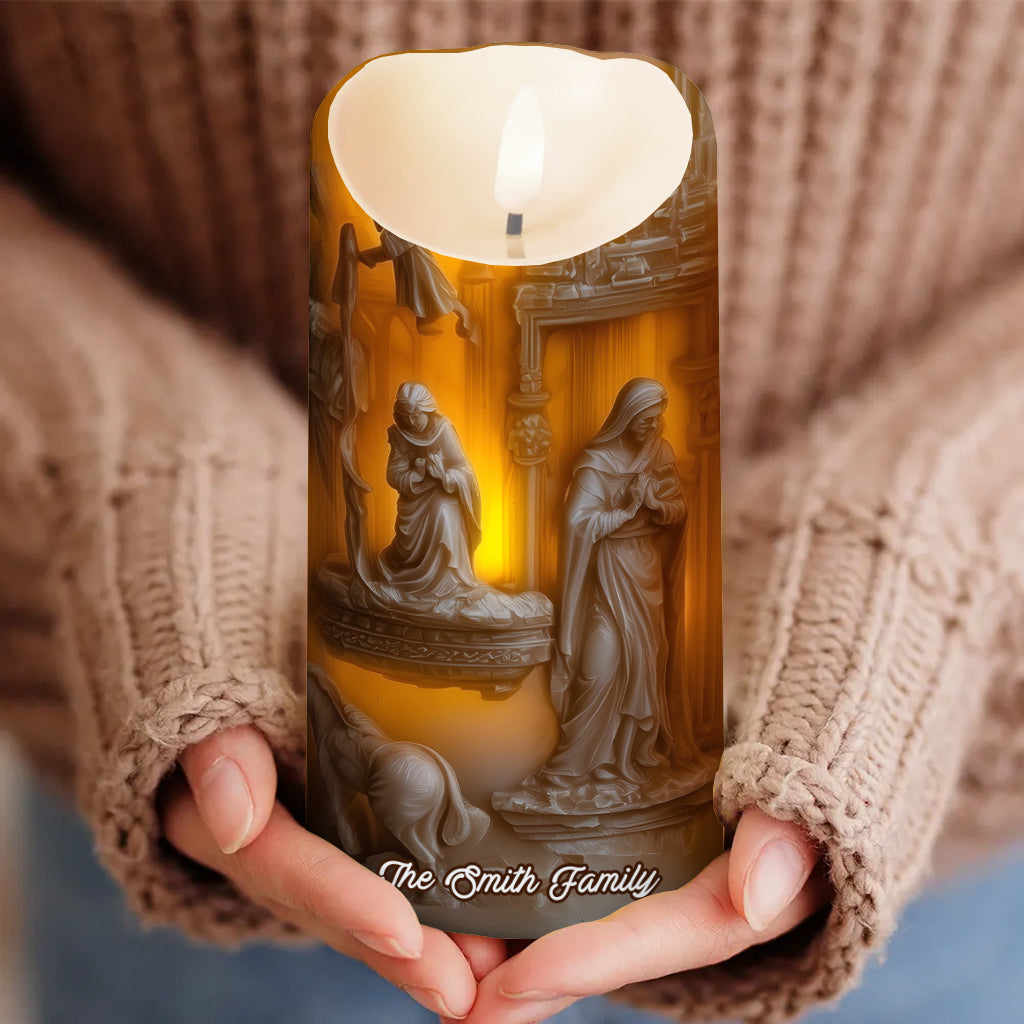 Nativity Scenes - Personalized Christian Flameless Candle