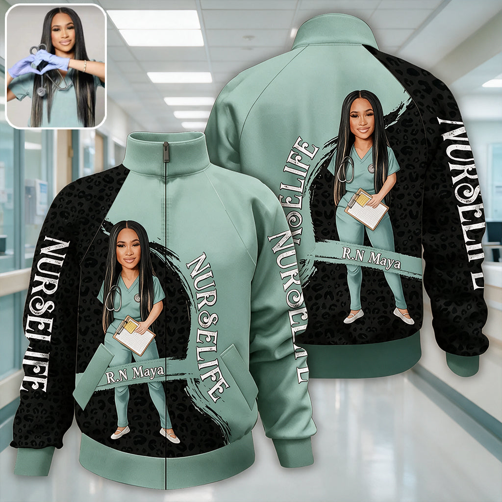 Nurse Life Custom From Any Photo - Personalized Nurse Zip Jacket
