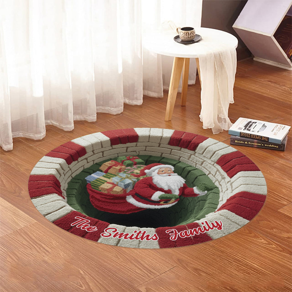Merry Christmas - Personalized Family Round Rug