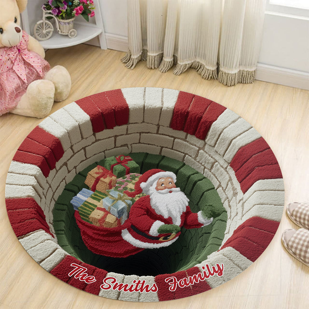 Merry Christmas - Personalized Family Round Rug