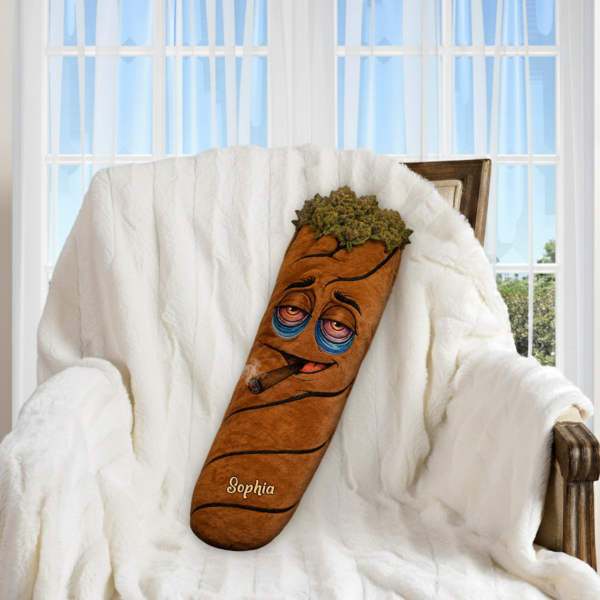 Stoner Gift - Personalized Weed Premium Faux Fur Pillow