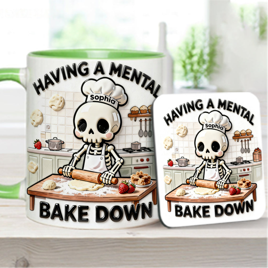 Having a Mental Bake Down - Personalized Baking Accent Mug & Coaster