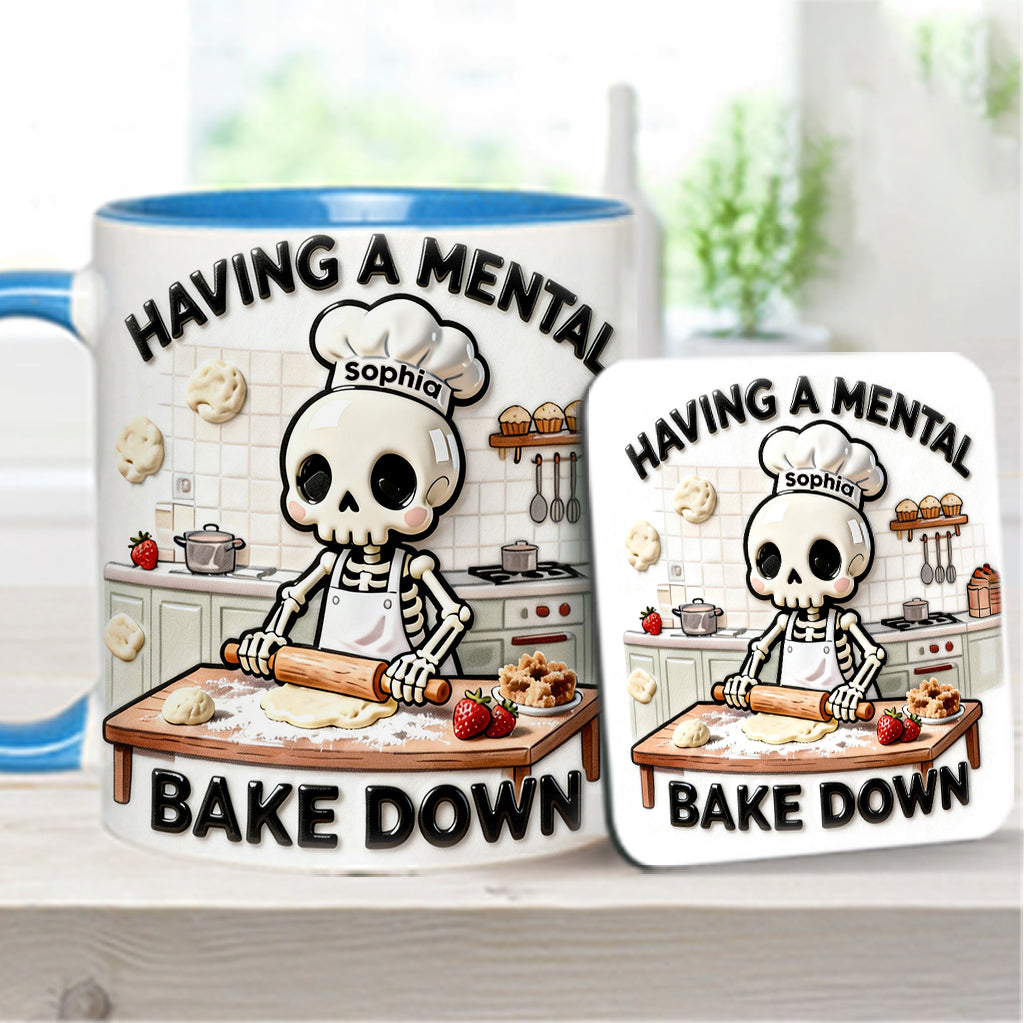 Having a Mental Bake Down - Personalized Baking Accent Mug & Coaster