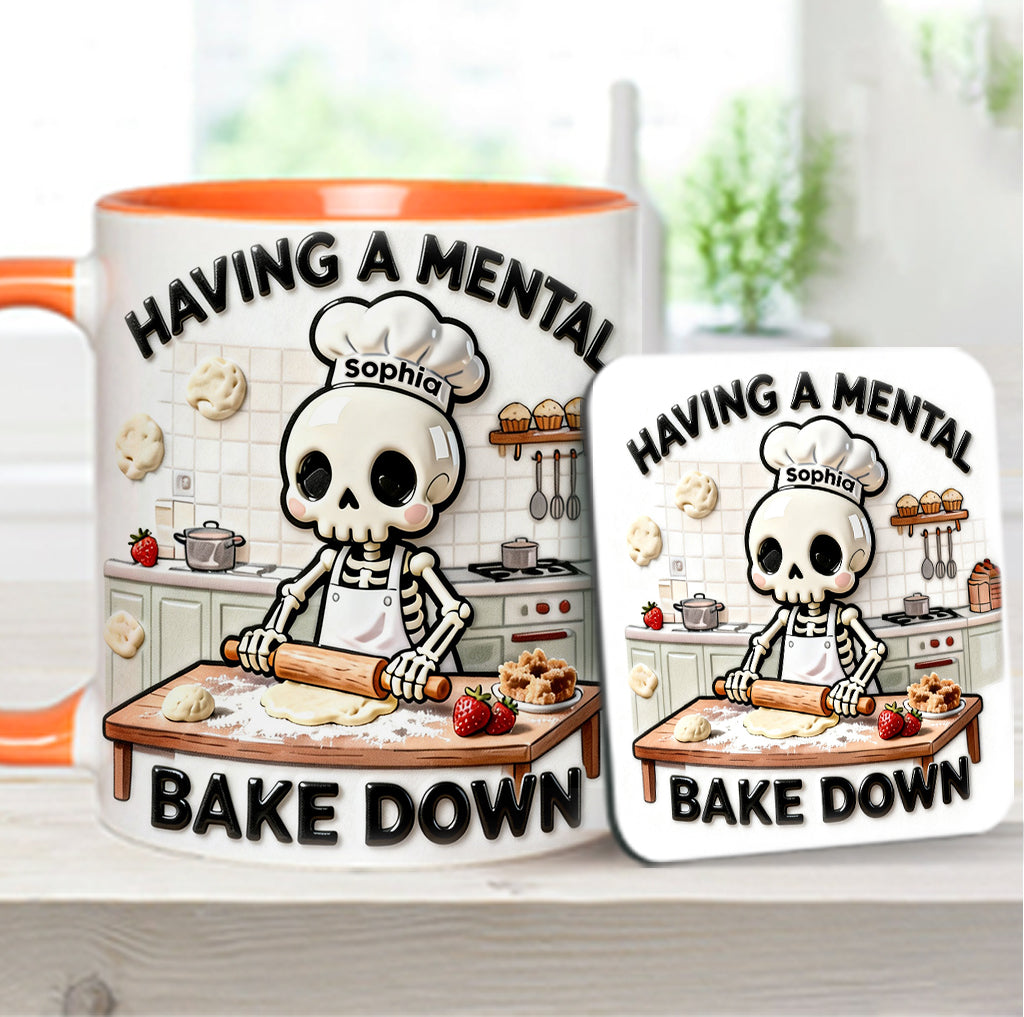 Having a Mental Bake Down - Personalized Baking Accent Mug & Coaster