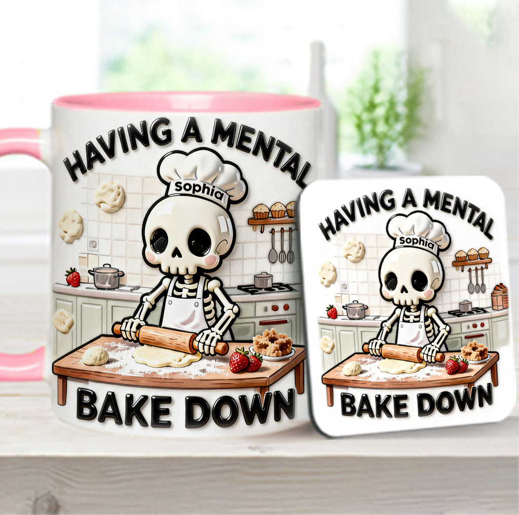 Having a Mental Bake Down - Personalized Baking Accent Mug & Coaster
