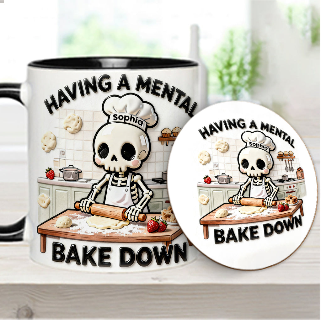 Having a Mental Bake Down - Personalized Baking Accent Mug & Coaster