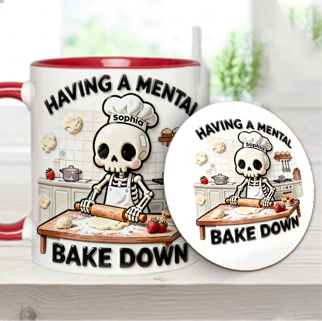 Having a Mental Bake Down - Personalized Baking Accent Mug & Coaster