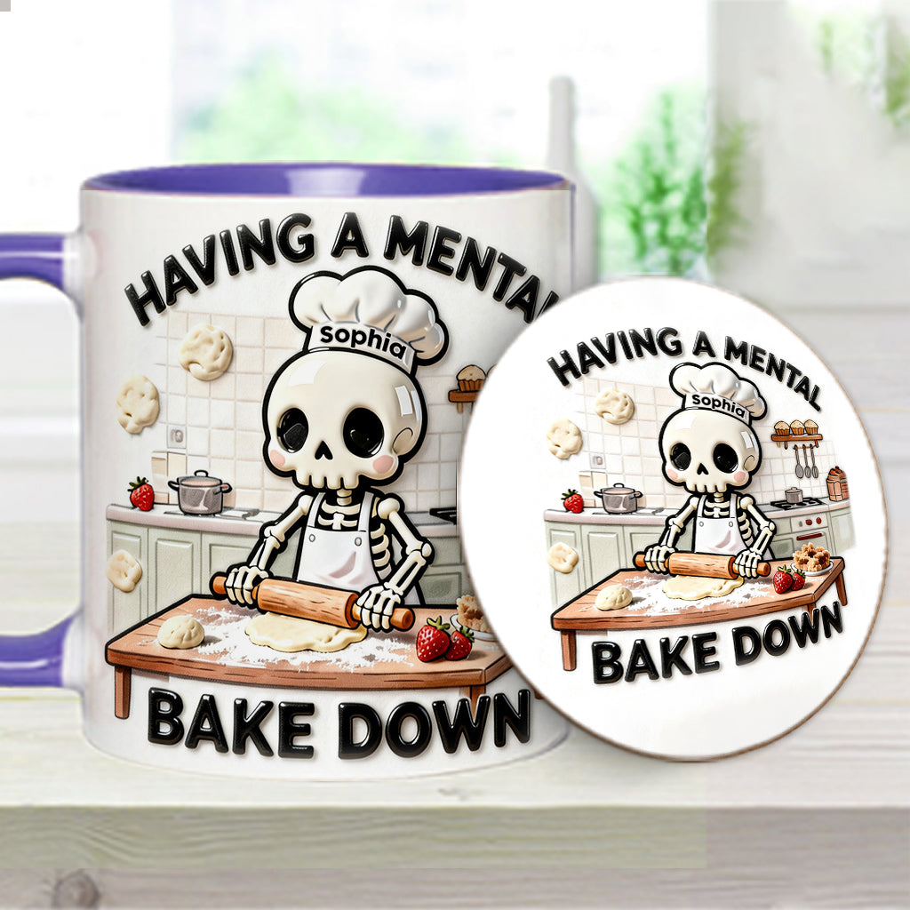 Having a Mental Bake Down - Personalized Baking Accent Mug & Coaster