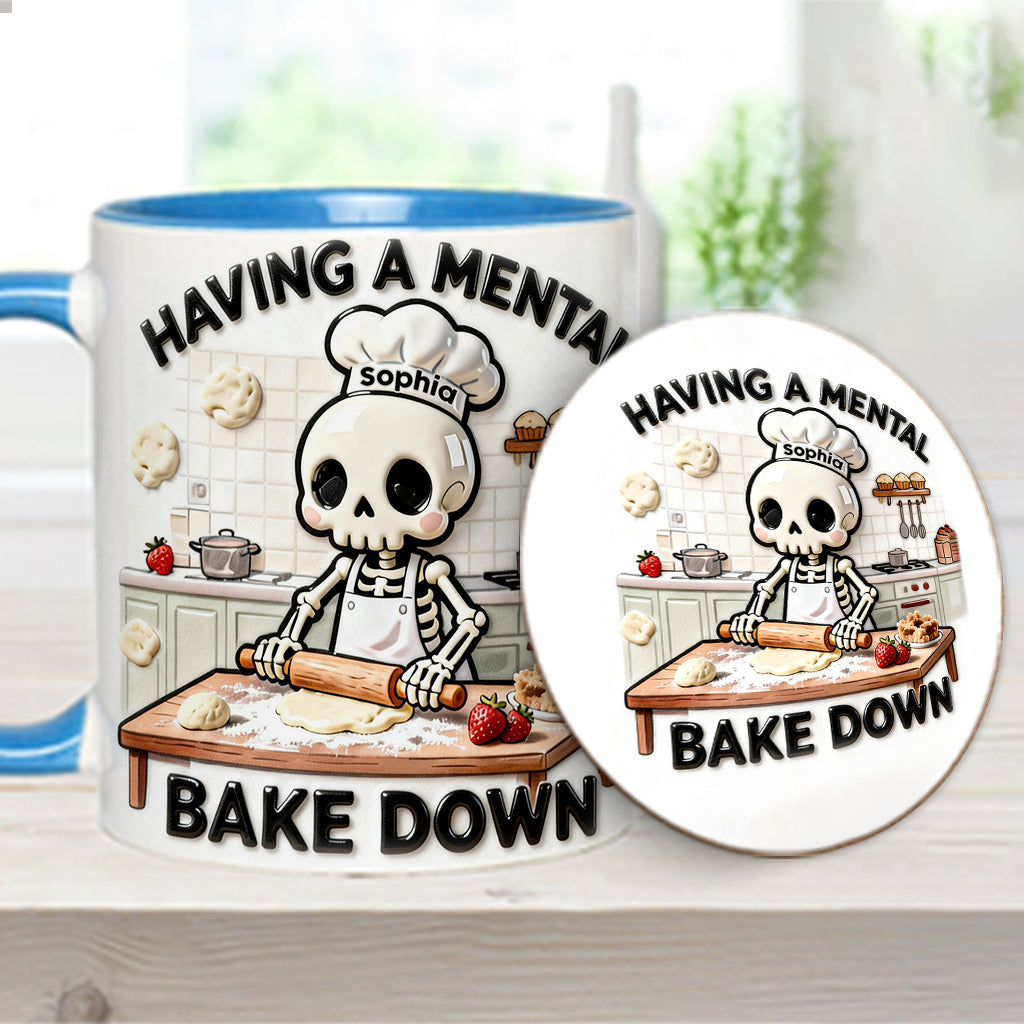 Having a Mental Bake Down - Personalized Baking Accent Mug & Coaster