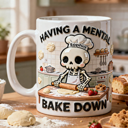 Having a Mental Bake Down - Personalized Baking Accent Mug & Coaster