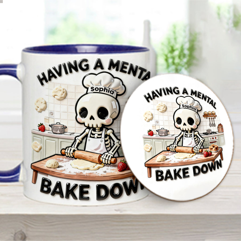 Having a Mental Bake Down - Personalized Baking Accent Mug & Coaster