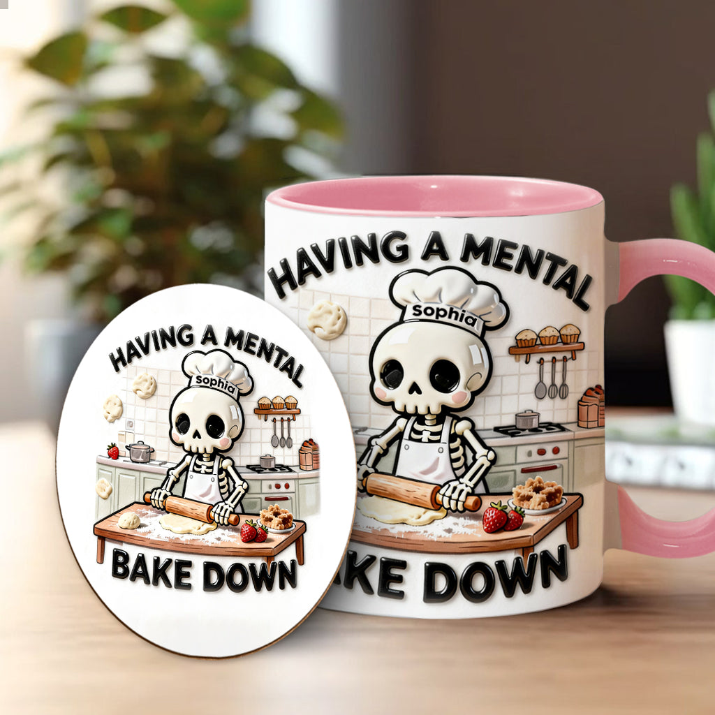 Having a Mental Bake Down - Personalized Baking Accent Mug & Coaster