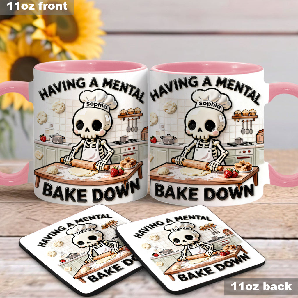 Having a Mental Bake Down - Personalized Baking Accent Mug & Coaster