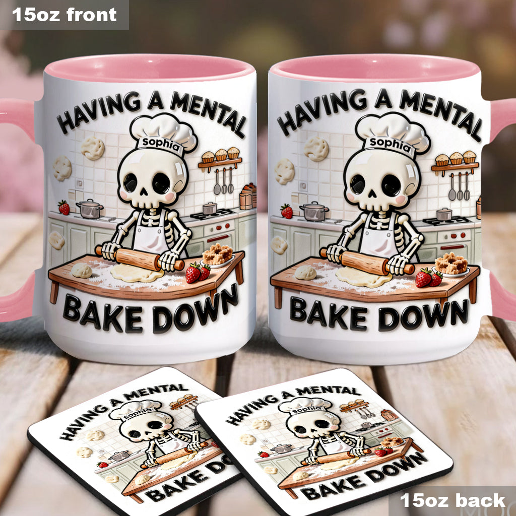 Having a Mental Bake Down - Personalized Baking Accent Mug & Coaster