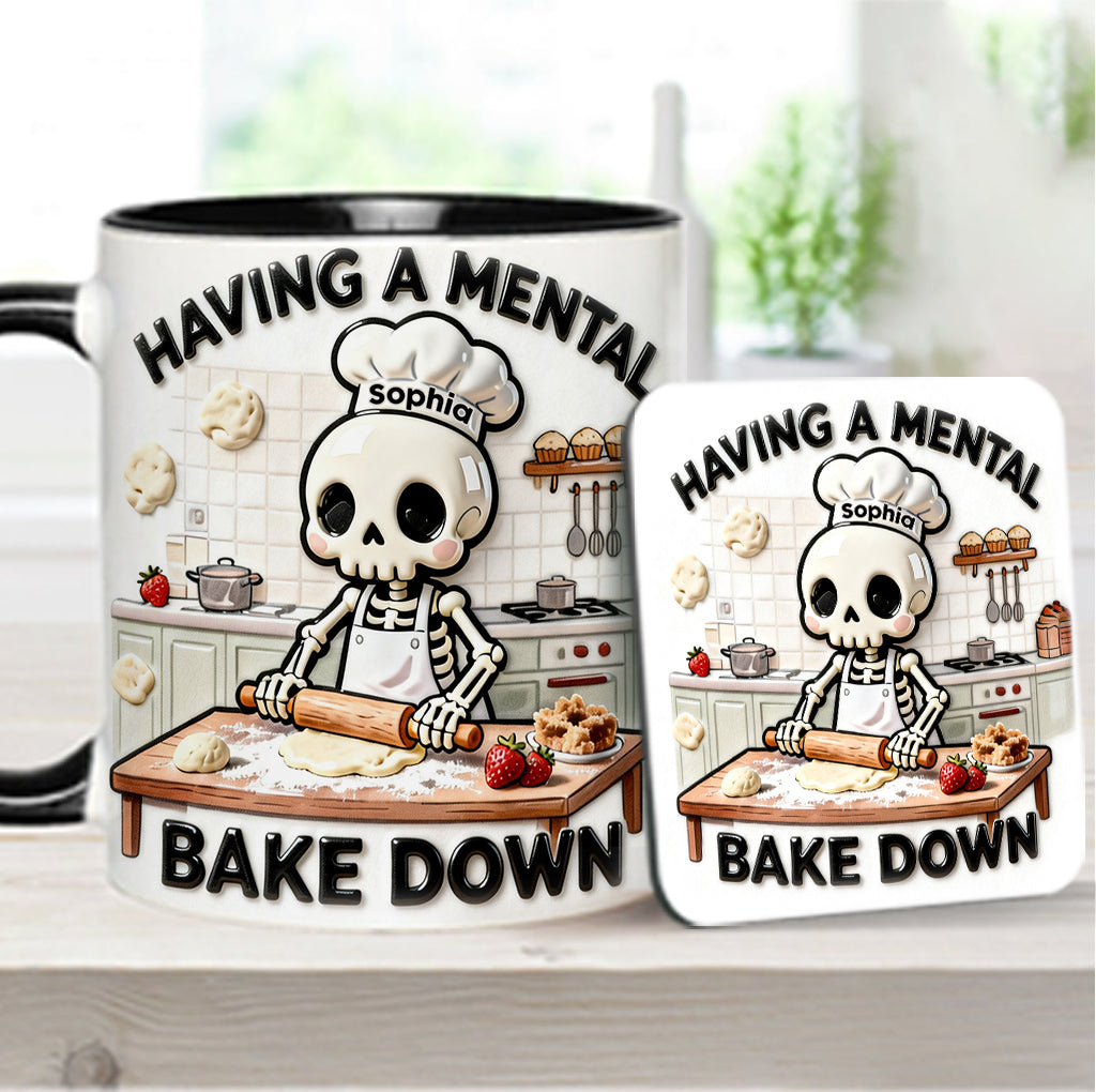 Having a Mental Bake Down - Personalized Baking Accent Mug & Coaster