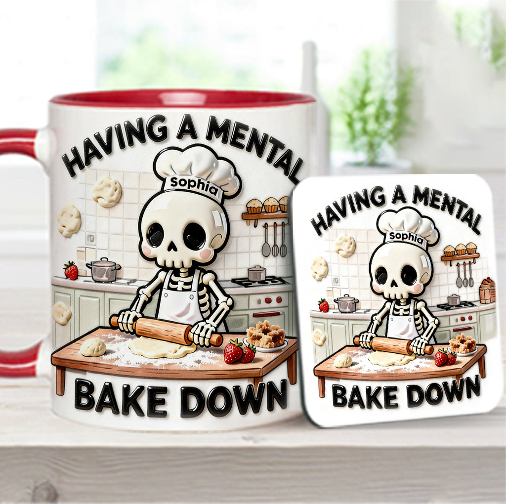 Having a Mental Bake Down - Personalized Baking Accent Mug & Coaster