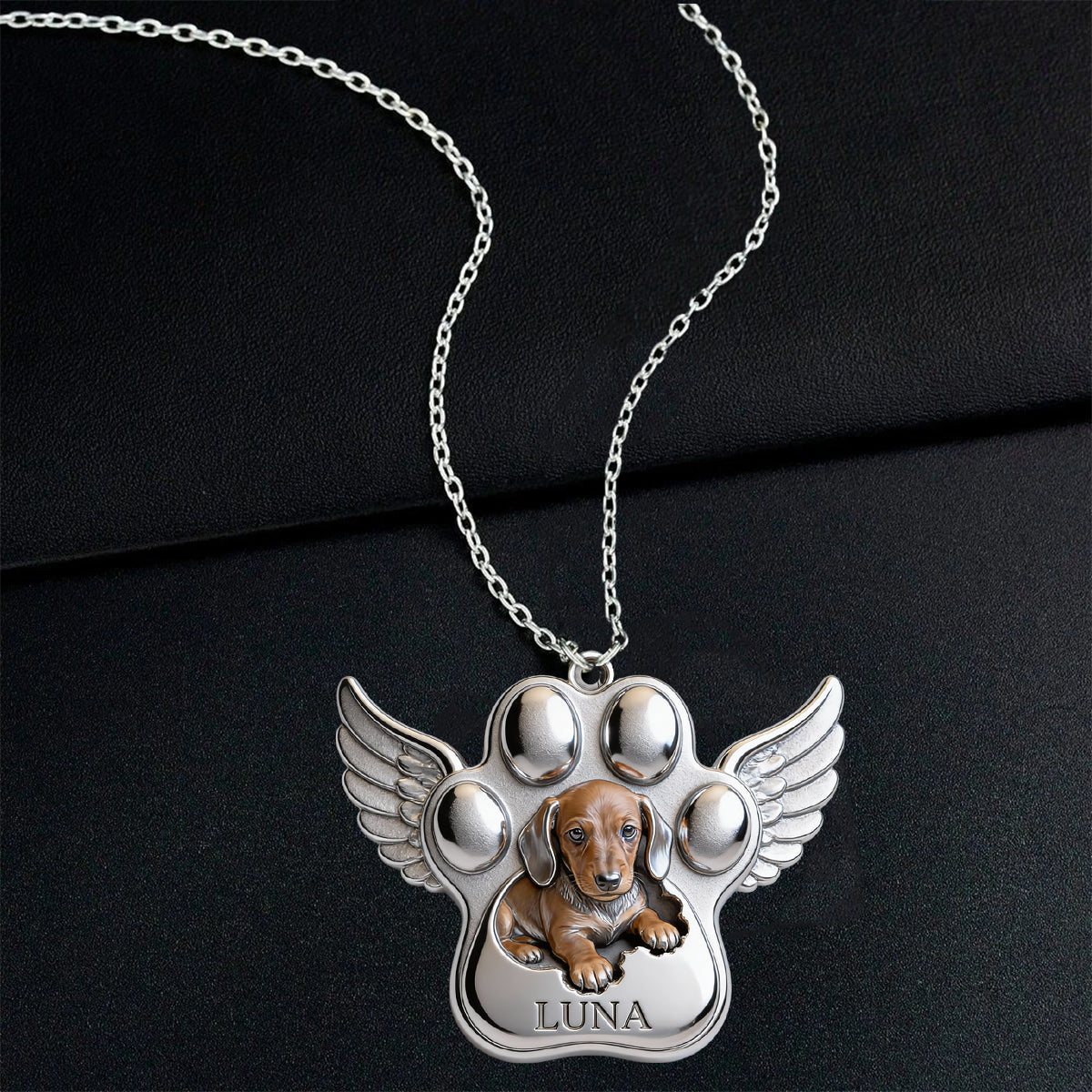 In Loving Memory - Personalized Memorial Shaped Acrylic Pendant Necklace