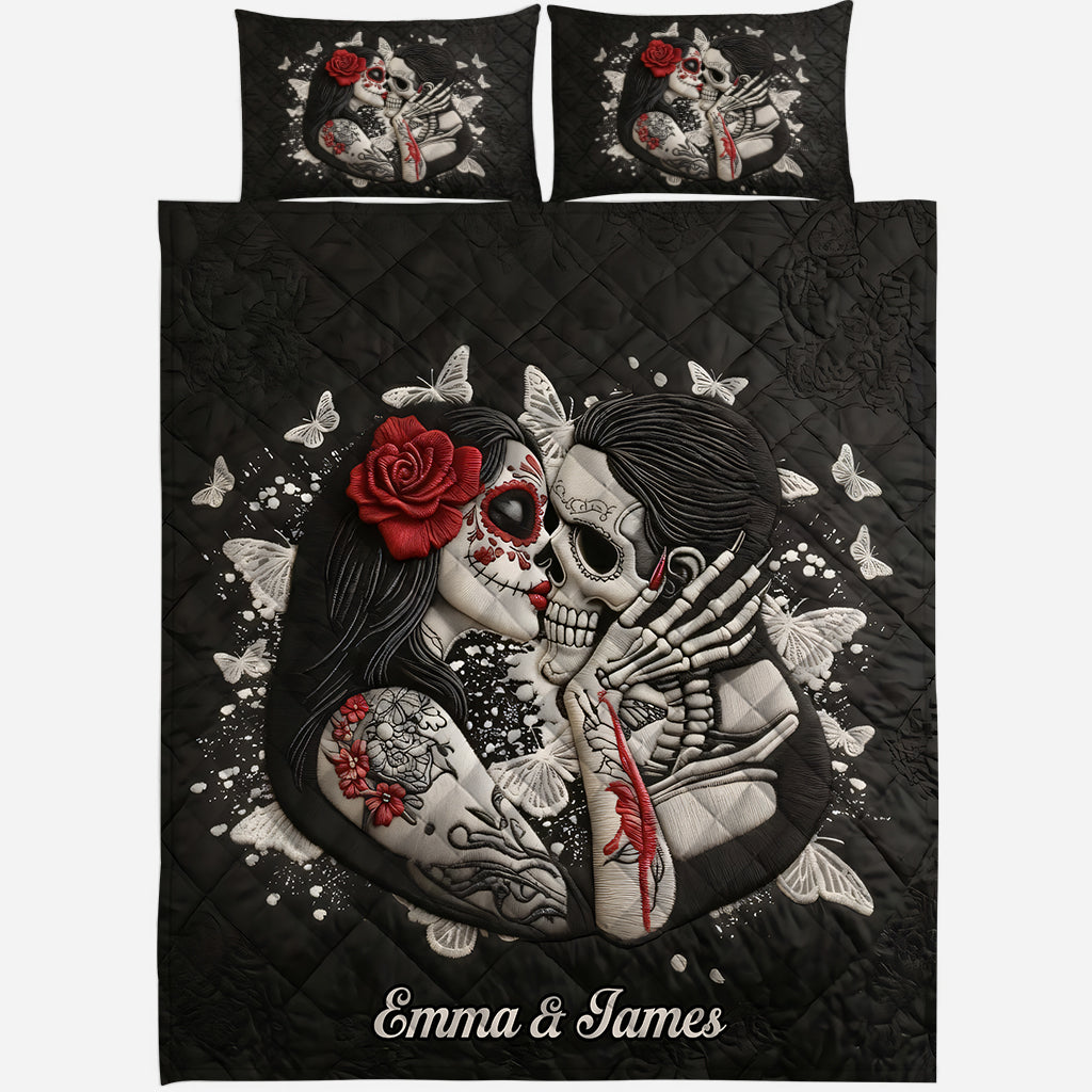 I Love You - Personalized Skull Quilt Set