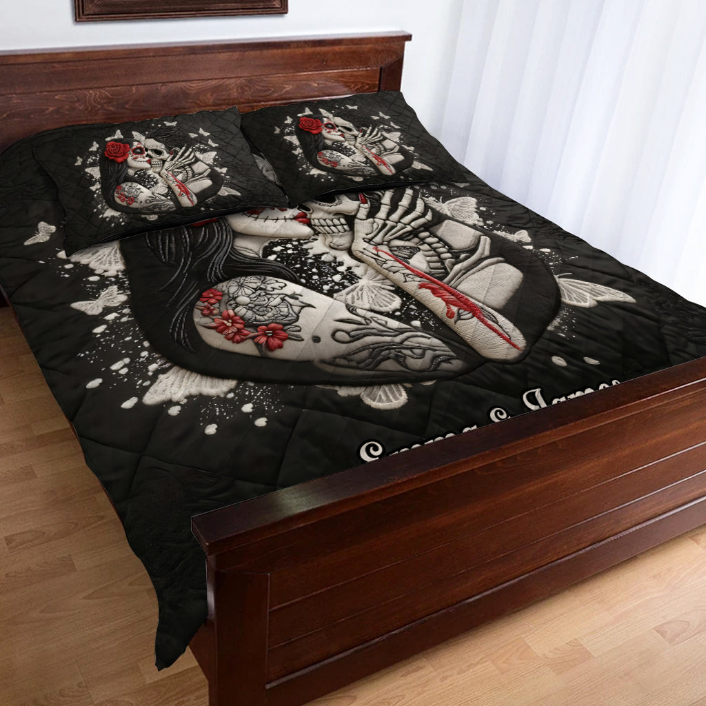 I Love You - Personalized Skull Quilt Set