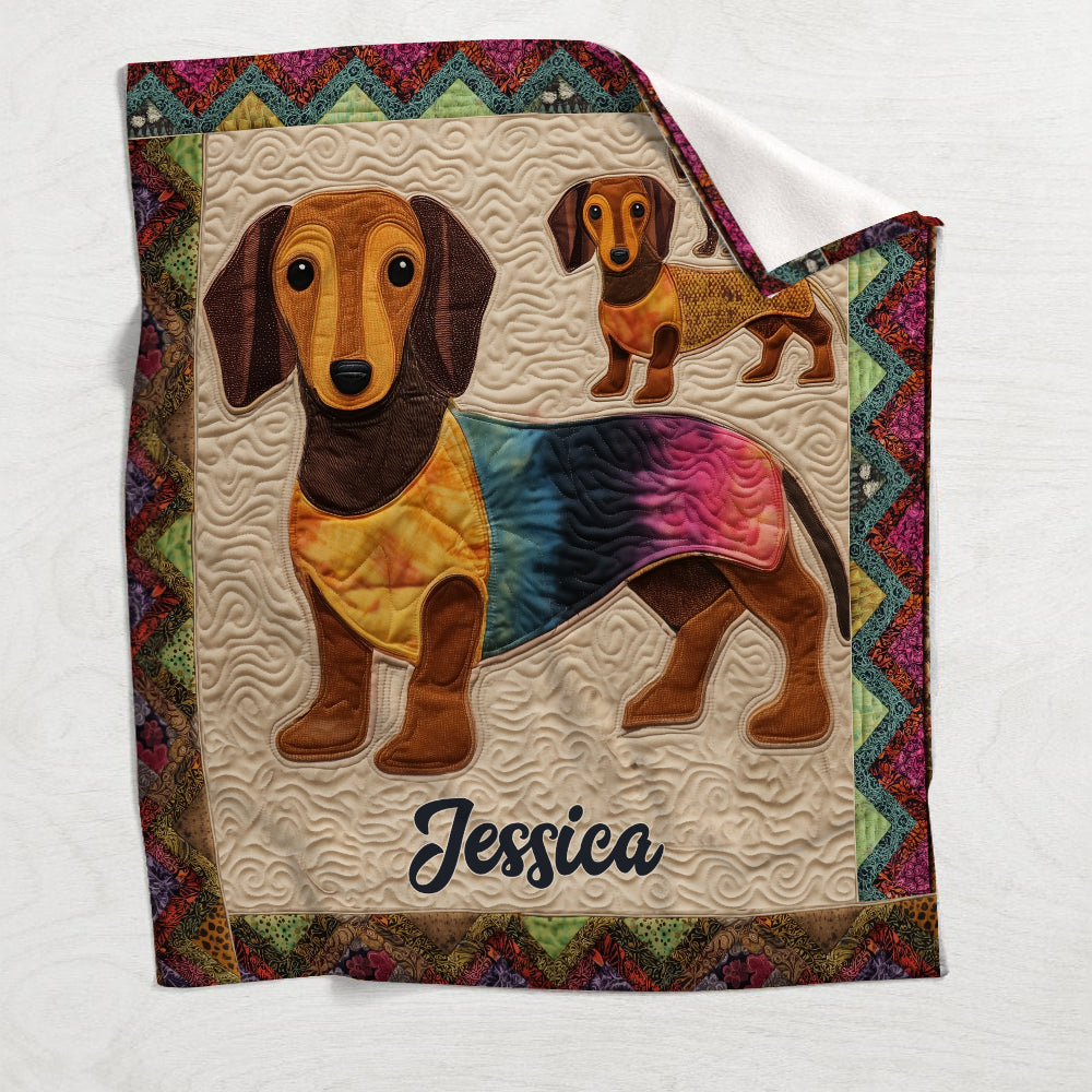 Life Is Better With Dogs - Personalized Dachshund Blanket