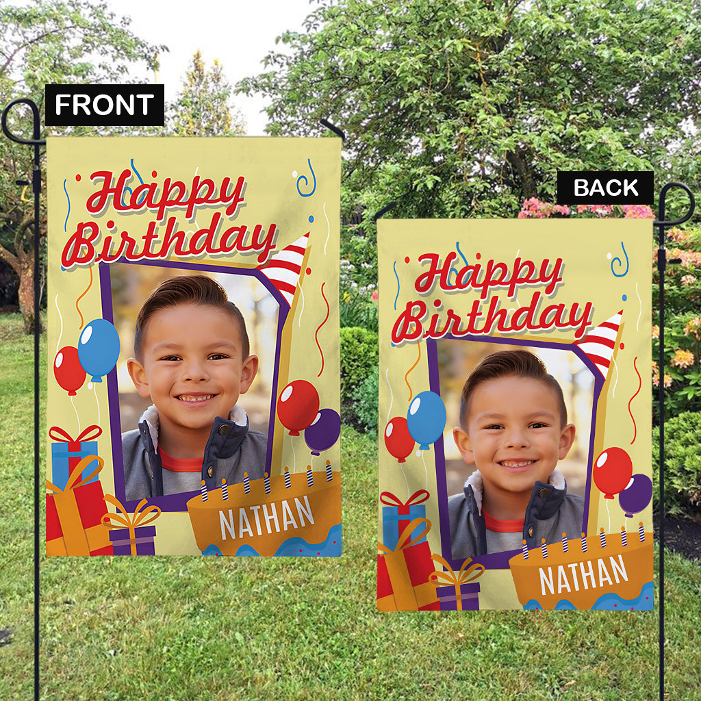 Happy Birthday - Personalized Birthday Garden Flag