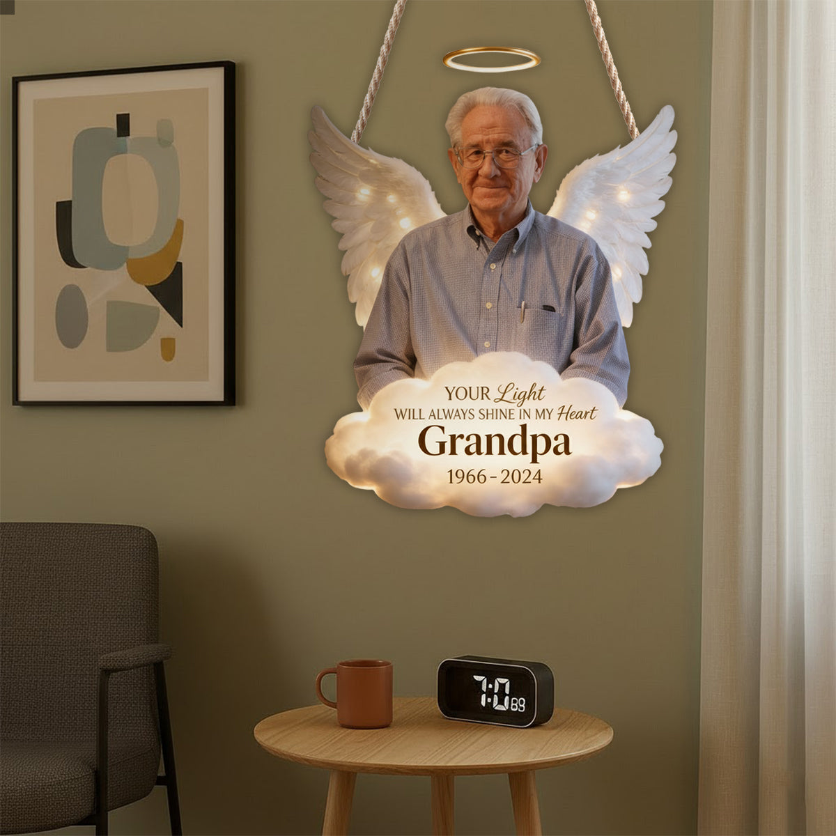 Angel Memorial - Personalized Memorial LED Light Acrylic Sign