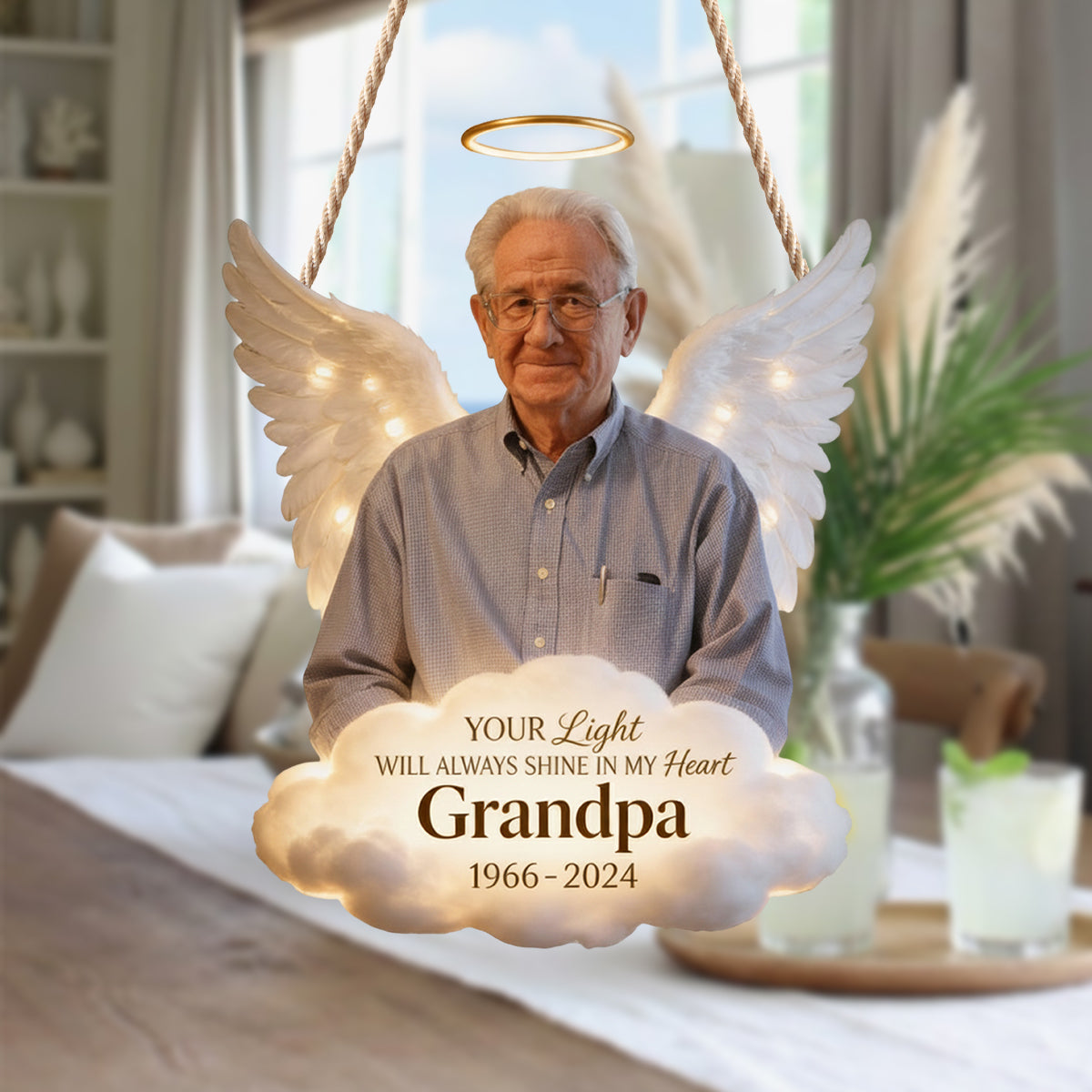 Angel Memorial - Personalized Memorial LED Light Acrylic Sign