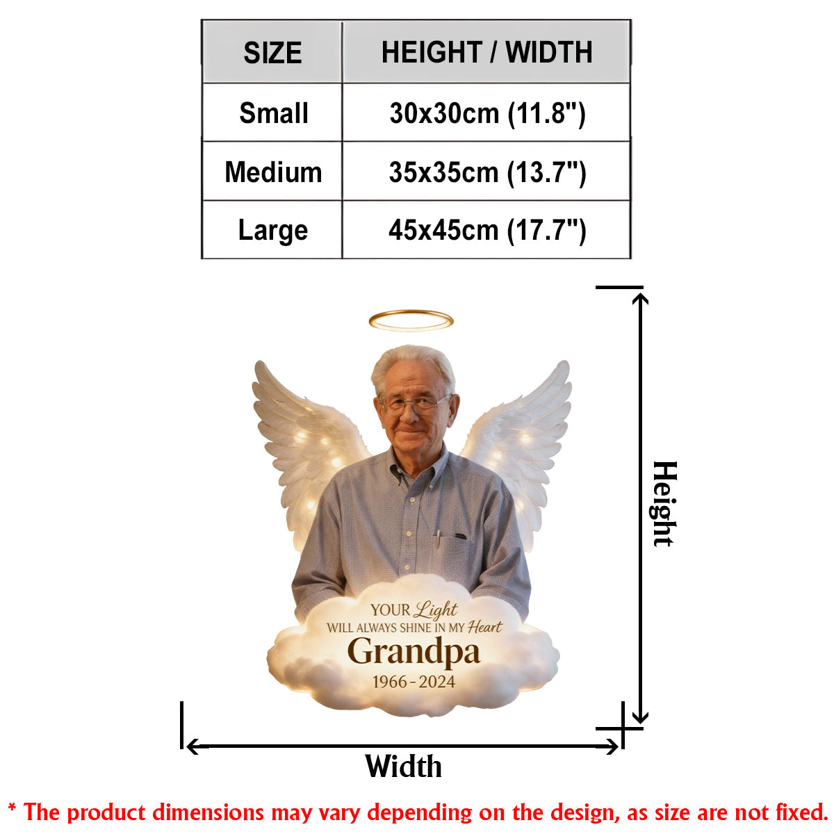 Angel Memorial - Personalized Memorial LED Light Acrylic Sign