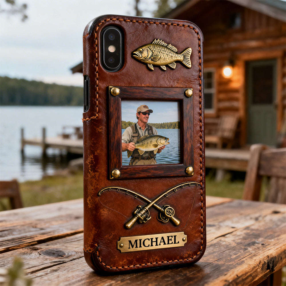 Best Catch - Personalized Fishing Leather Phone Case