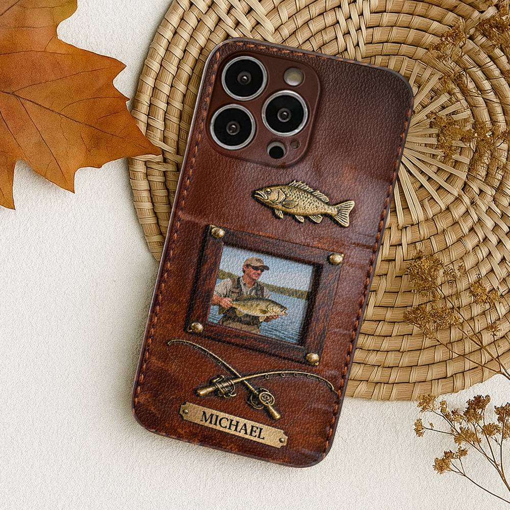 Best Catch - Personalized Fishing Leather Phone Case