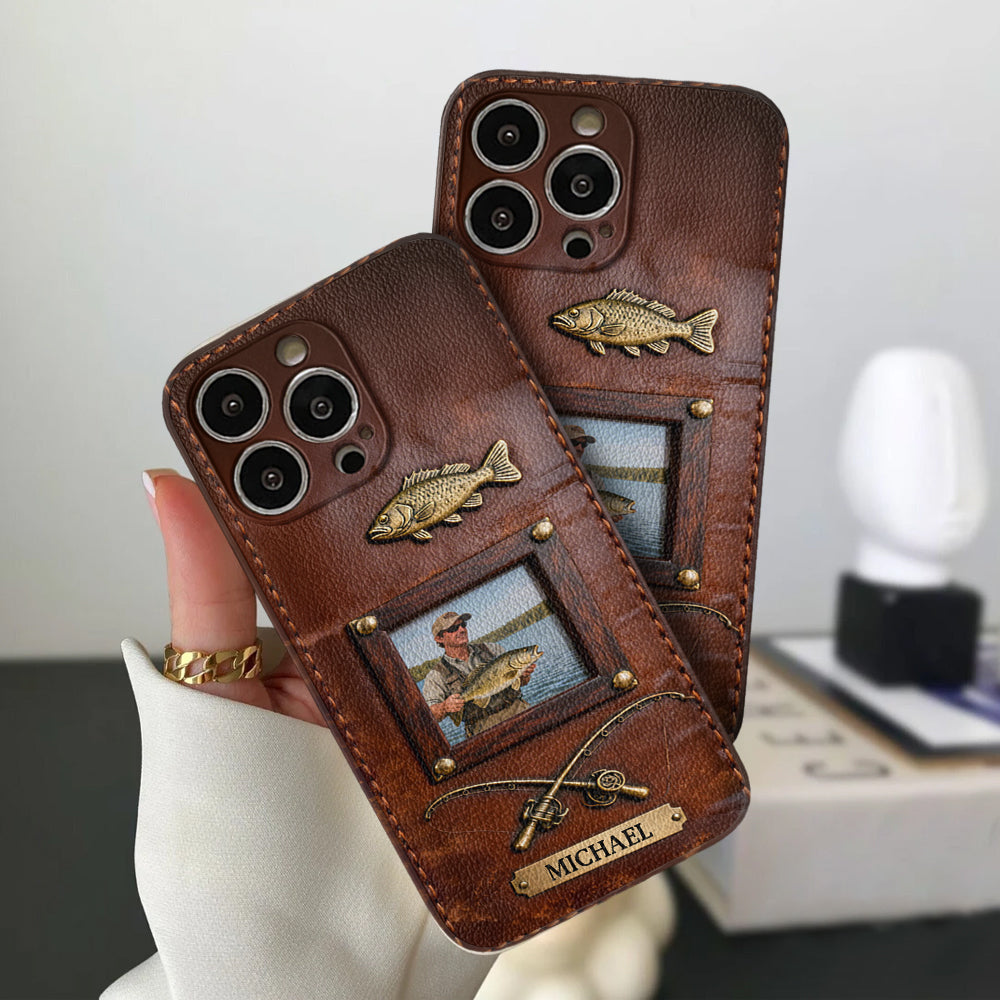 Best Catch - Personalized Fishing Leather Phone Case